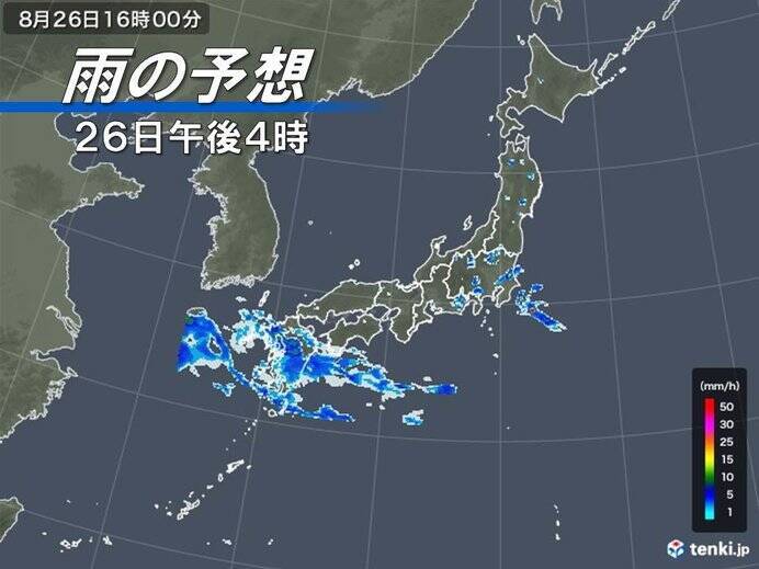 26日　九州には秋雨前線　関東なども帰宅時の雨注意