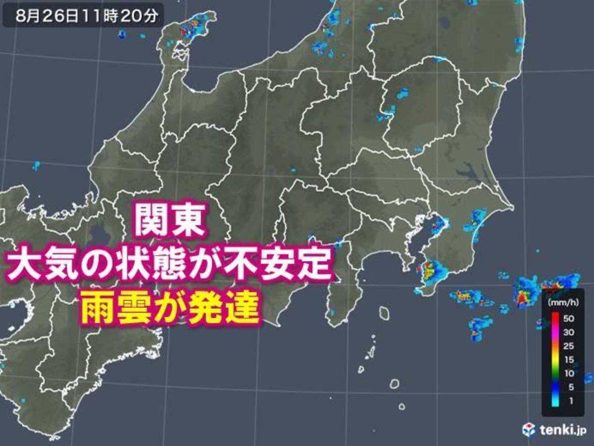 関東 局地的に発達した雨雲 午後も所々で激しい雨 19年8月26日 エキサイトニュース