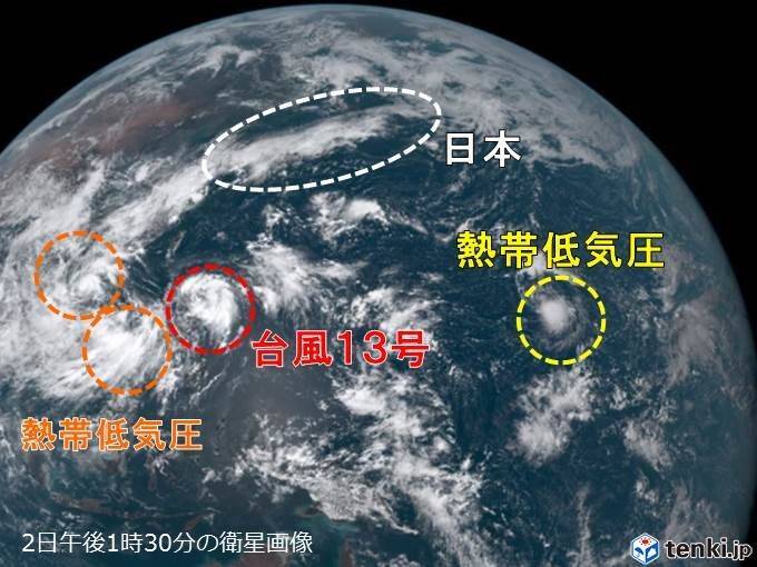 台風13号は沖縄へ 南には複数の台風のたまご 2019年9月2日 エキサイトニュース