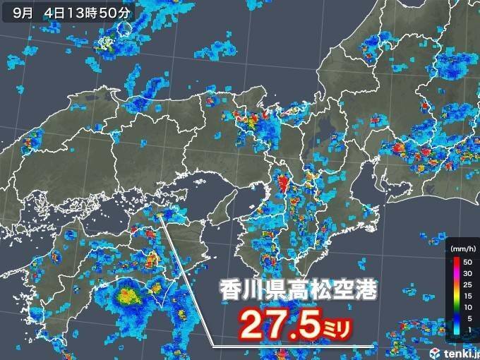 大気不安定　近畿や四国で局地的にどしゃ降りの雨