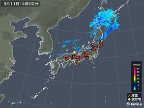 山形県で非常に激しい雨を観測　落雷も多発