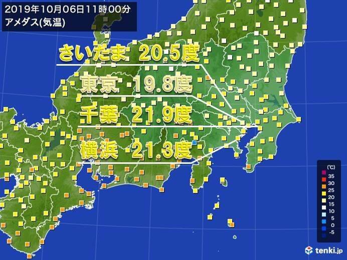 6日 日 関東地方の午後の天気と気温 19年10月6日 エキサイトニュース