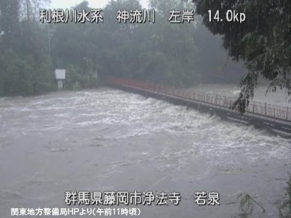 三重・神奈川・群馬　氾濫危険水位を超えた川あり