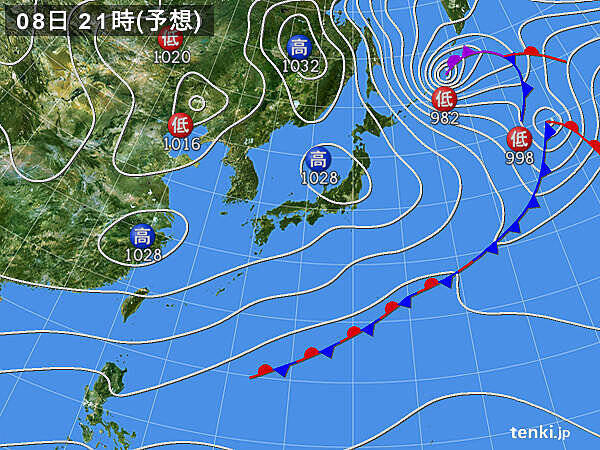 8日　北海道は真冬並み　関東から九州は平年並みに
