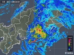 冬なのに激しい雨　活発な雨雲は東海・関東に