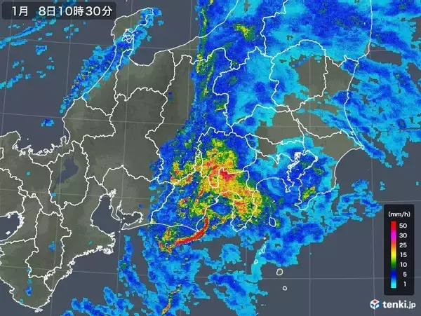 冬なのに激しい雨　活発な雨雲は東海・関東に