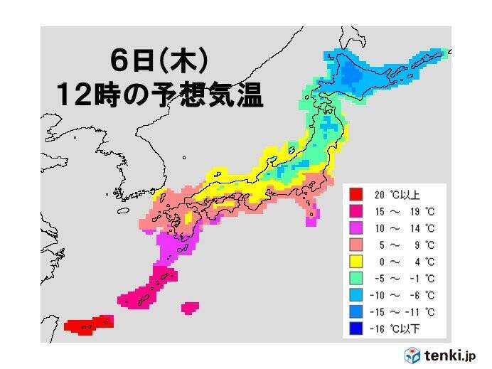 6日　日本海側は大雪　広く北風強く　今季一の寒さ
