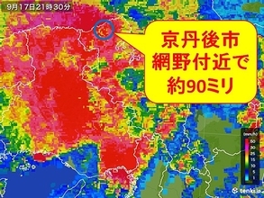 京都で記録的短時間大雨情報