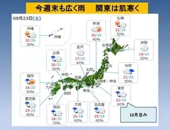 関東 午後の天気 何時から雨が降る 17年9月22日 エキサイトニュース