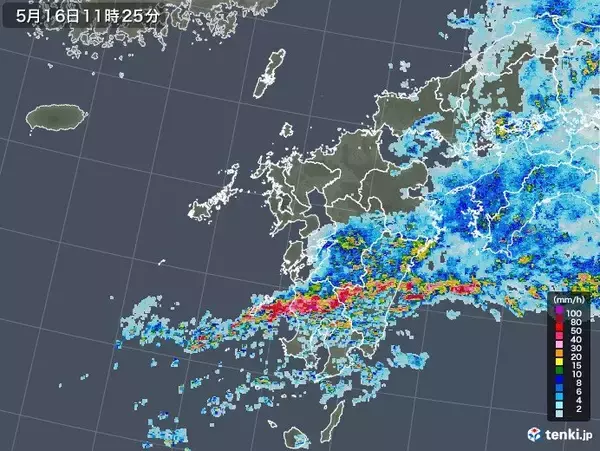 「九州　たった半日でひと月分の雨　土砂災害に厳重警戒」の画像