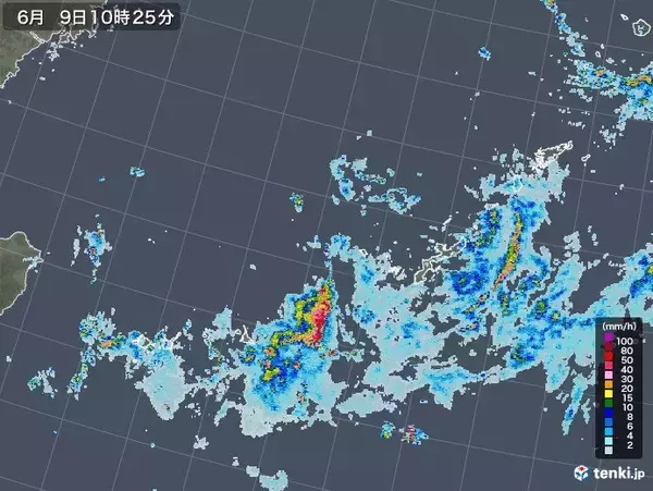 「石垣島の24時間降水量　観測史上1位」の画像