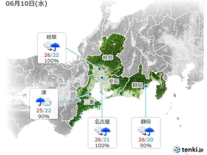 東海 10日にも梅雨入りか 年6月9日 エキサイトニュース