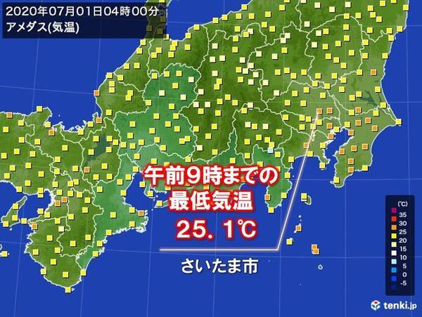 関東で寝苦しい夜 さいたま市などで今朝の最低気温25 以上も 2020年7月1日 エキサイトニュース