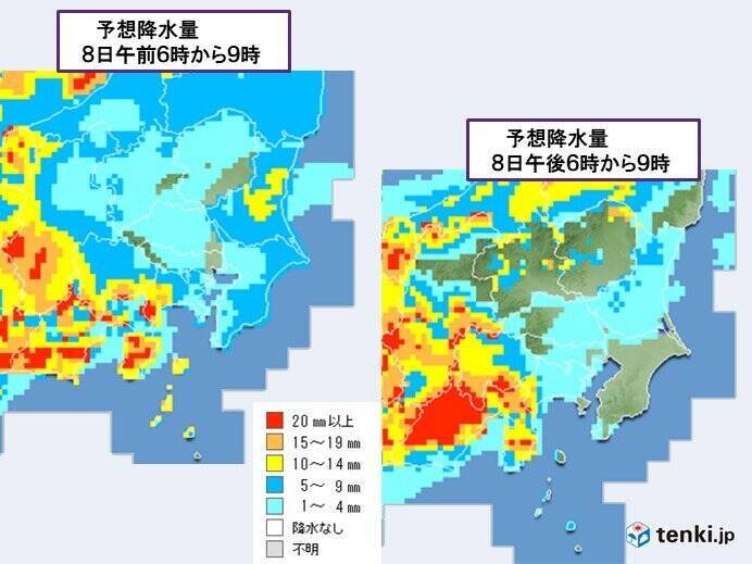 関東　局地的に大雨　風も強く　降れば横なぐりの雨に