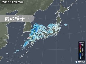 九州北部や東海に再び発達した雨雲　1時間雨量50ミリ以上も