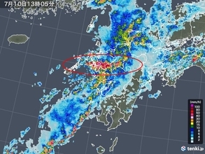 長崎・佐賀で猛烈な雨 雨雲急速に発達中