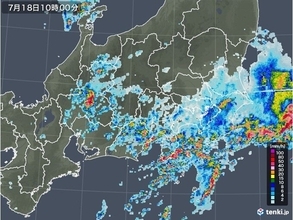 伊豆半島で滝のような雨　横浜もどしゃ降り　雨ピークは昼頃