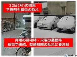 月曜の関東　雪の降る時間と影響は