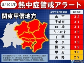 10日　山の日　関東地方に「熱中症警戒アラート」発表