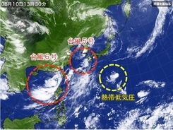 台風5号　九州北部に最接近　6号に次いで7号も発生へ