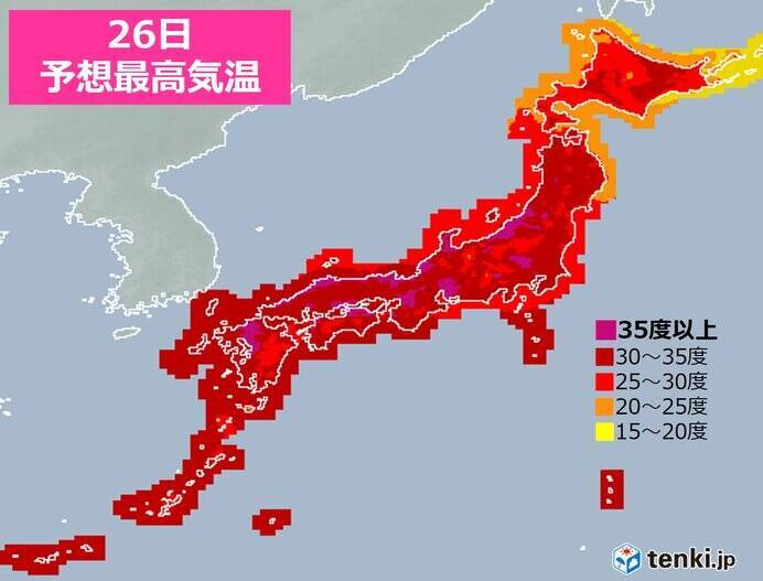26日　台風8号の間接的な影響　局地的な大雨　猛烈な暑さ