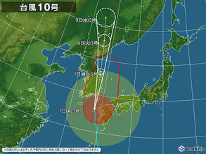 台風10号の影響　九州北部は夜間に30度超え