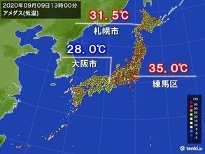 札幌は2日連続真夏日　東京都練馬区は猛暑　大阪は45日ぶり30℃届かず