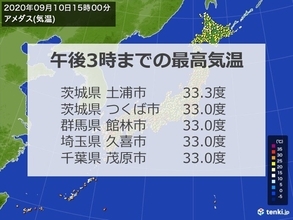 全国で猛暑日地点ゼロ　約1か月半ぶり