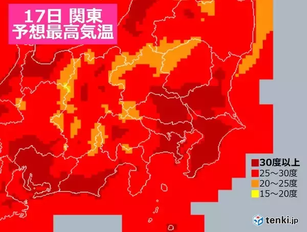 関東地方　季節が逆行　あす木曜日から金曜日は暑さが戻る