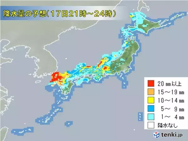 木曜午後～金曜　日本海側で警報級の大雨の恐れ　関東は35℃くらいに
