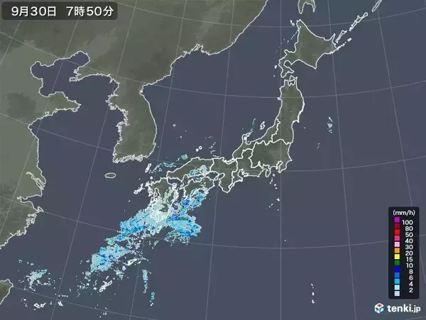 30日　九州・中国・四国は雨や雷雨で激しく降る所も　雨雲はゆっくり東へ