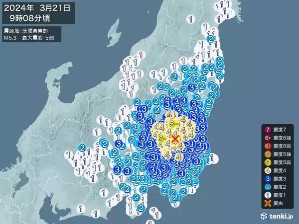 「栃木県、埼玉県で震度5弱の地震　津波の心配なし」の画像