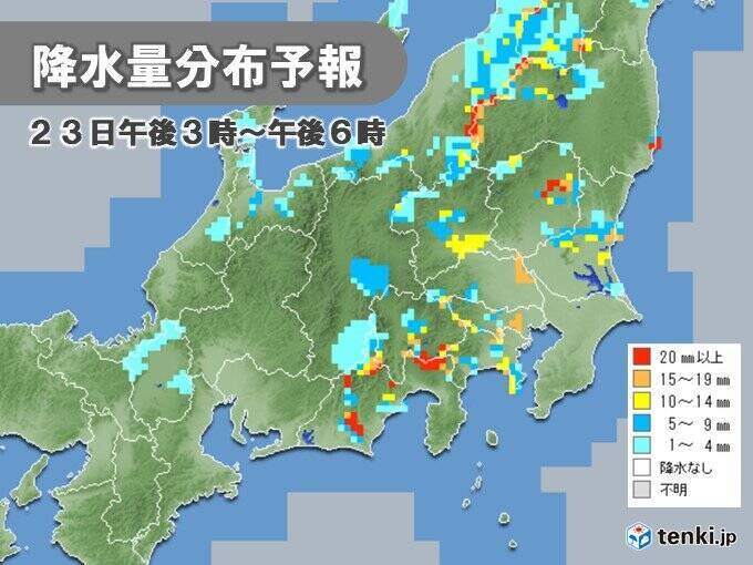 関東で雨雲発達　北部では落雷も　この後も急な雷雨に注意
