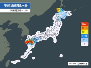 今日24日　九州は滝のような雨で大雨続く　土砂災害に警戒　関東は猛暑に