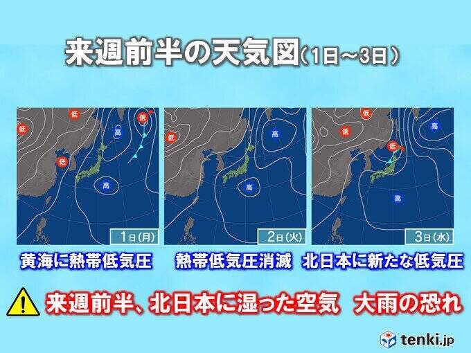 台風5号　あす31日には熱帯低気圧に　来週は湿った空気が入る北日本で大雨