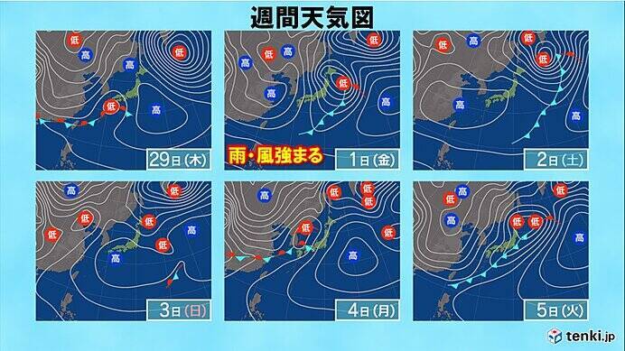 関東週間　明日の朝まで強風に注意　交通への影響のおそれ　天気周期変化　寒暖差大