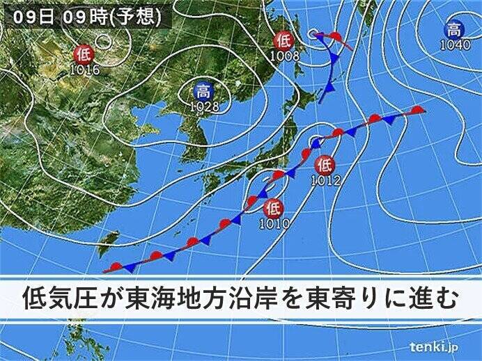 東海地方　今夜から本降りの雨　明日9日は静岡県を中心に警報級の大雨の恐れ