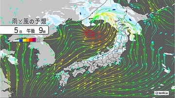 今日5日午後　日本海側を中心に局地的に激しい雨　北陸と東北は6日かけて大雨も