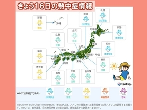 九州で真夏日　九州～関東で熱中症に警戒・注意　あす17日危険な暑さ　警戒域が拡大