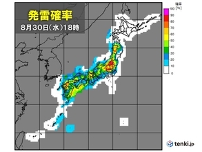 30日の天気　九州南部や四国は断続的に雨　九州北部～東北は急な激しい雷雨に注意