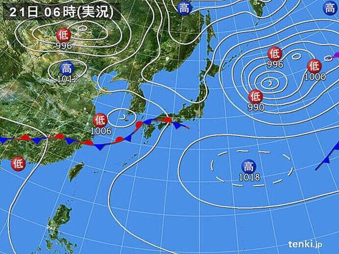 九州から東海の所々に雨雲　種子島で激しい雨を観測　午後は雨エリアが東へ拡大