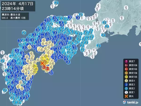 「愛媛県、高知県で震度6弱の地震　津波の心配なし」の画像