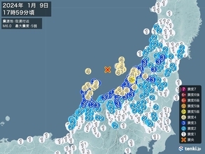 新潟県で震度5弱の地震　津波の心配なし