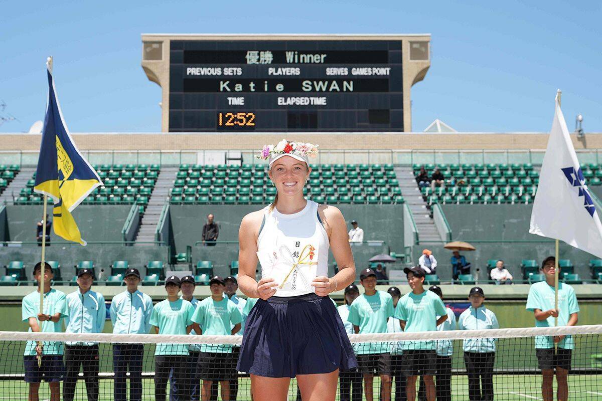 第1シードのスワンが全試合ストレートで完勝、第2シードの西郷里奈は準優勝[福岡国際女子テニス2026]