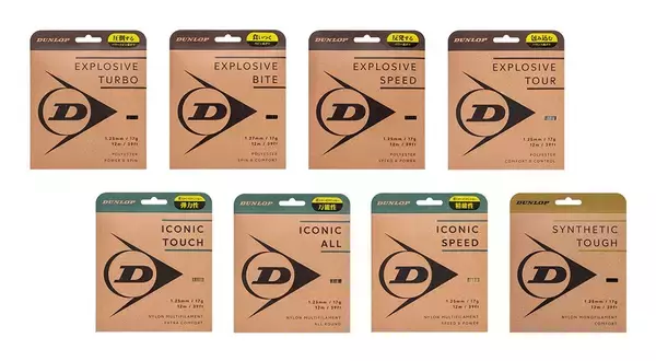 「ダンロップ硬式テニス用ストリング「EXPLOSIVE(エクスプロッシブ) TURBO(ターボ)」を新発売 ～新素材と独自形状でスピンとパワーを両立、環境配慮パッケージへリニューアル～」の画像