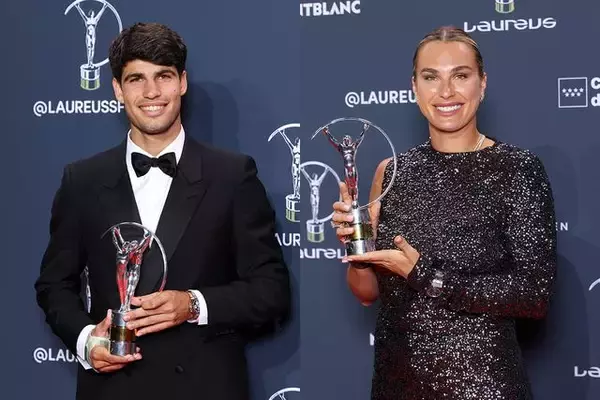 アルカラスとサバレンカがローレウス賞を初受賞 テニス界が年間最優秀選手賞を独占