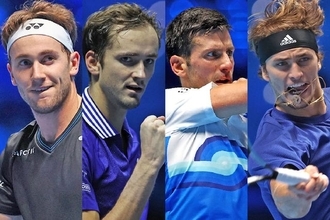 ツアー最終戦準決勝、ジョコビッチ×ズベレフ、メドベージェフ×ルードが今夜激突[Nitto ATPファイナルズ]