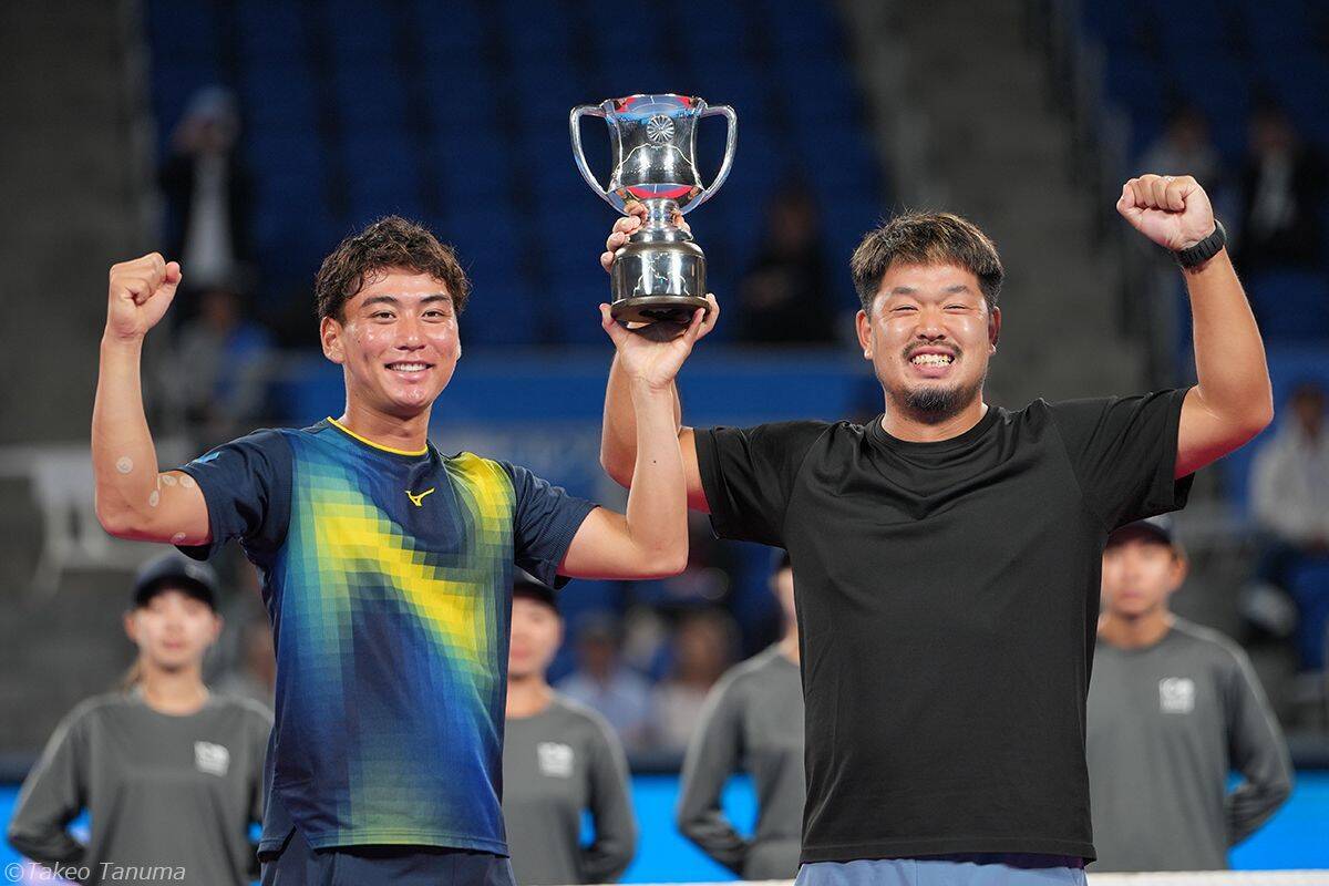 田口涼太郎が全日本タイトル奪取、野口政勝とのダブルスも制して男子では20年ぶりの単複2冠！女子ダブルスは小堀桃子／山﨑郁美が優勝[第100回 全日本テニス選手権]