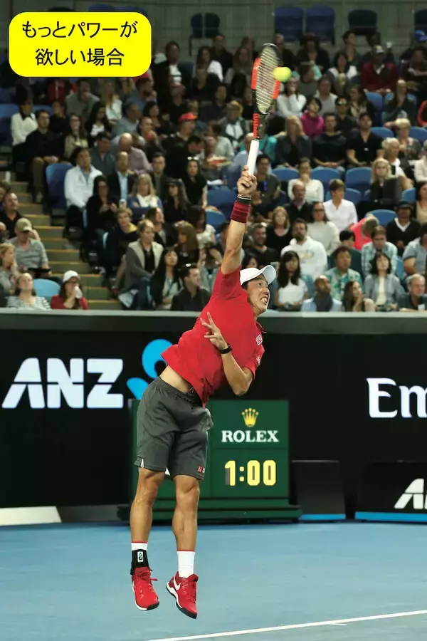 「一打で優位に立つ！　サーブで「もっとパワーが欲しい」場合の対処法を紹介(87)〈テニス困った時のネタ帳／119のツボ〉[リバイバル記事]」の画像