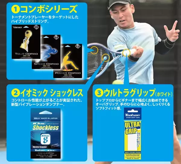 「TOALSON＜トアルソン＞がアイテムでサポート。【全日本選手権第100回大会(天皇杯)  シングルス・ダブルス優勝】田口 涼太郎プロ使用のオススメアイテム！」の画像